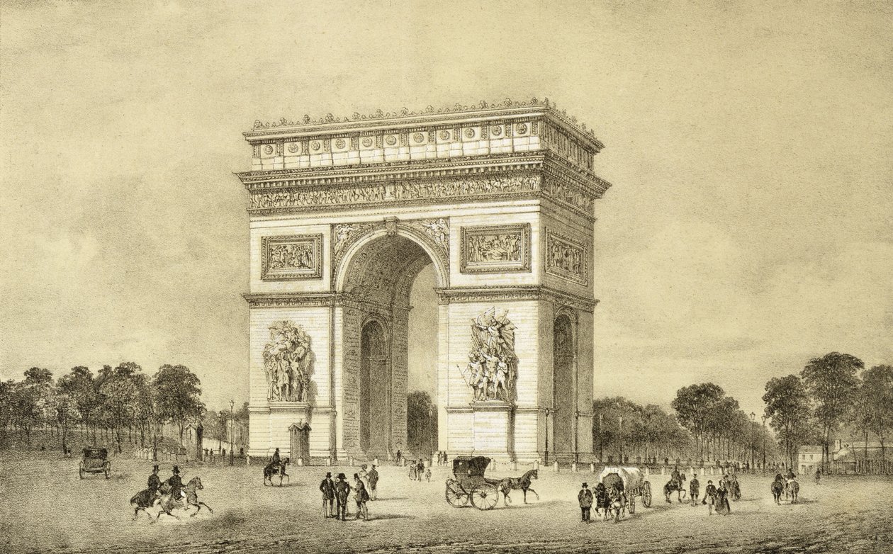 LArc de Triunfo, Paris, gravado por Auguste Bry de Jean Jacottet