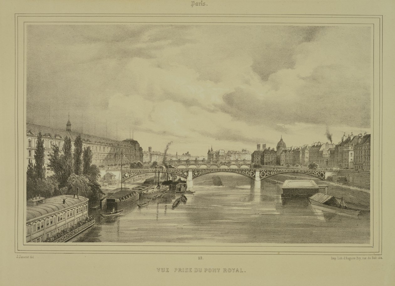 Vista da Pont Royal, publicada por Auguste Bry de Jean Jacottet