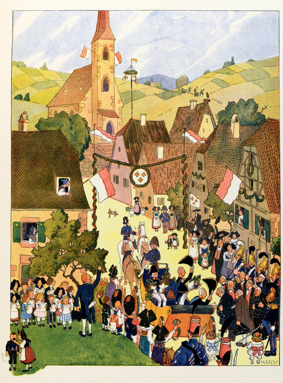 A história da Alsácia conta às crianças; o Rei Carlos X tem Mulhouse; de Jean Jacques (1873 1951) Waltz