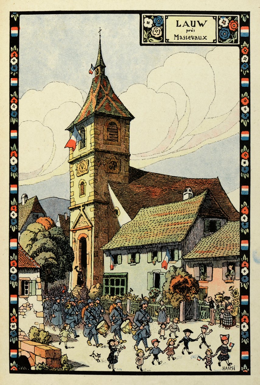 O paraíso tricolor: Lauw, perto de Massevaux 1918 de Jean Jacques (1873 1951) Waltz