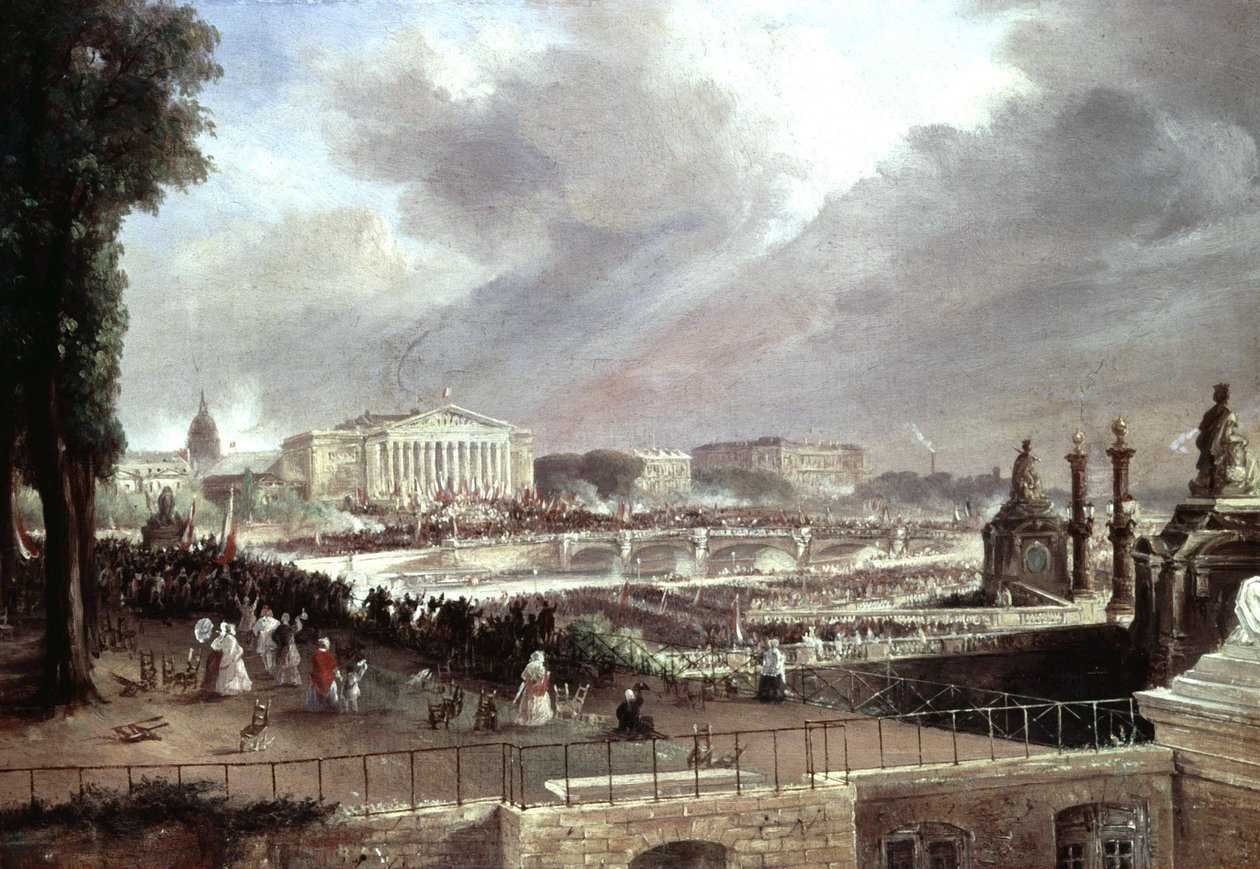 Proclamação da Segunda República Francesa, Place de la Concorde, 24 de fevereiro de Jean Jacques (after) Champin