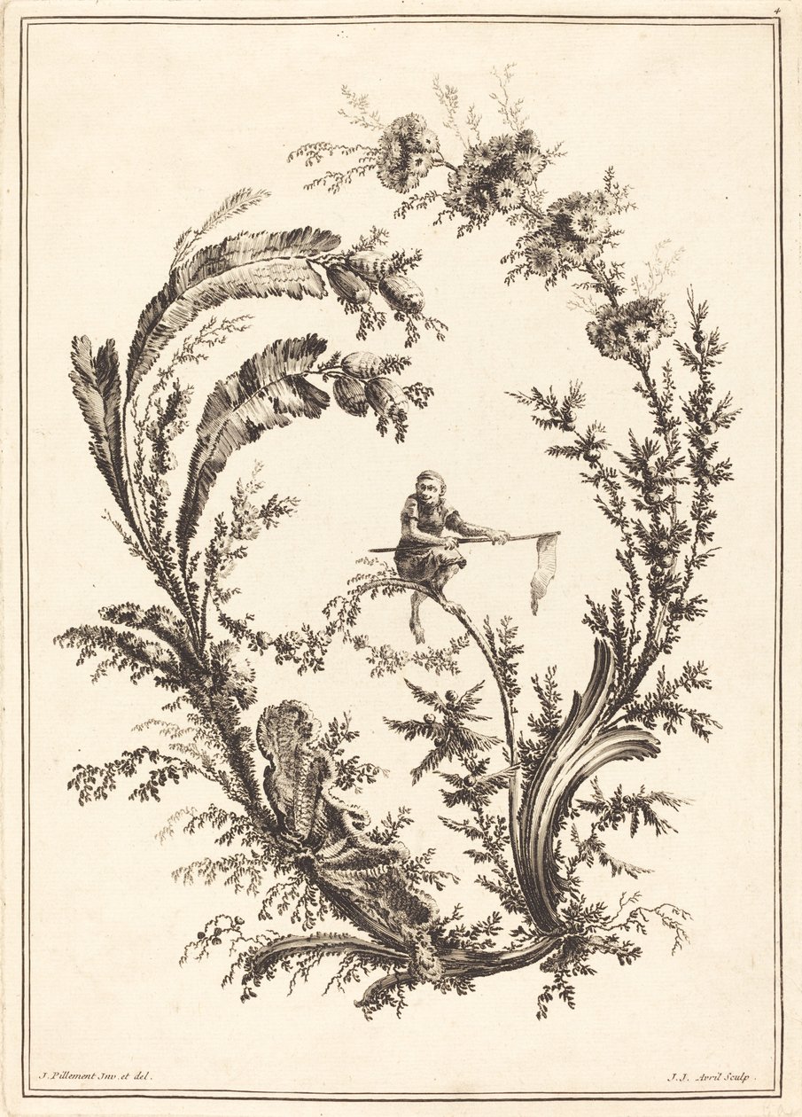 Ornamento com um macaco. de Jean Jacques Avril