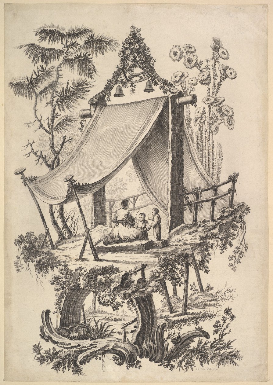 Casa na árvore, 1773. de Jean Jacques Avril