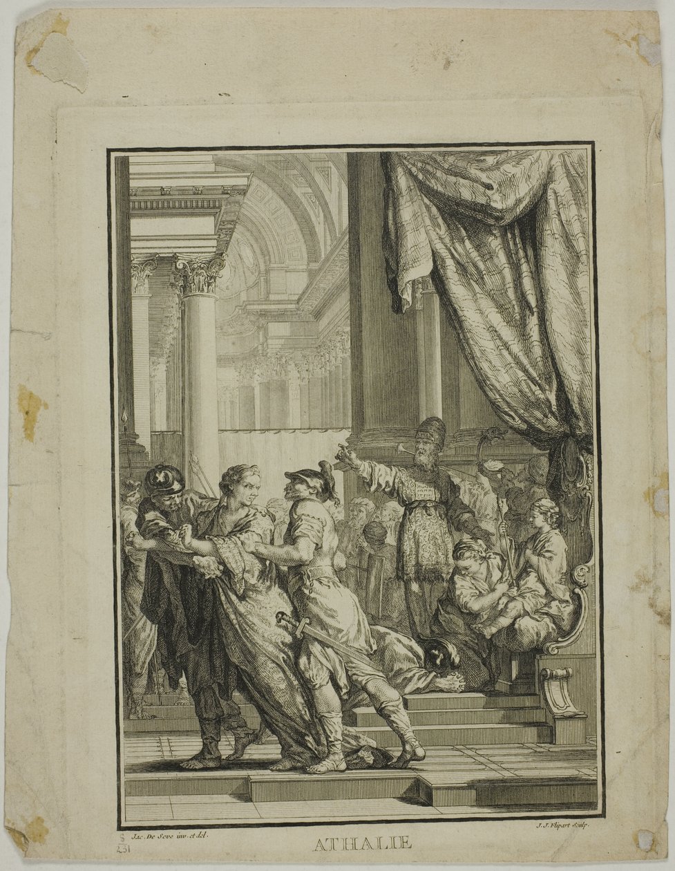Frontispício de Athalie, Ato V, Cena VI, das Oeuvres de Racine de Jean Jacques Flipart