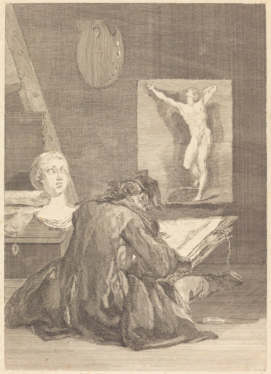O desenhista de Jean Jacques Flipart after Jean Siméon Chardin