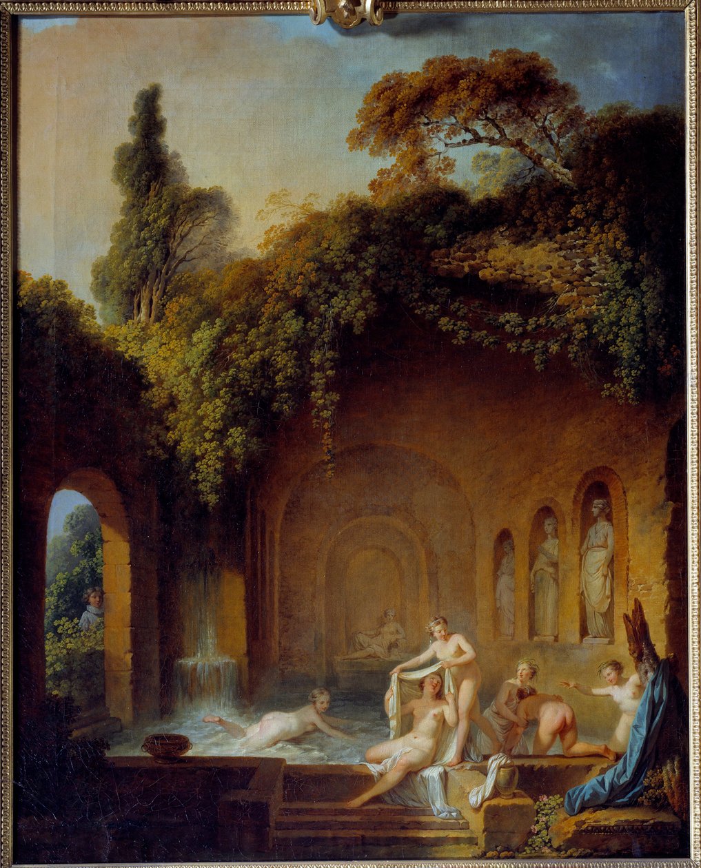 O banho das ninfas Pintura de Jean Jacques Francois Barbier l