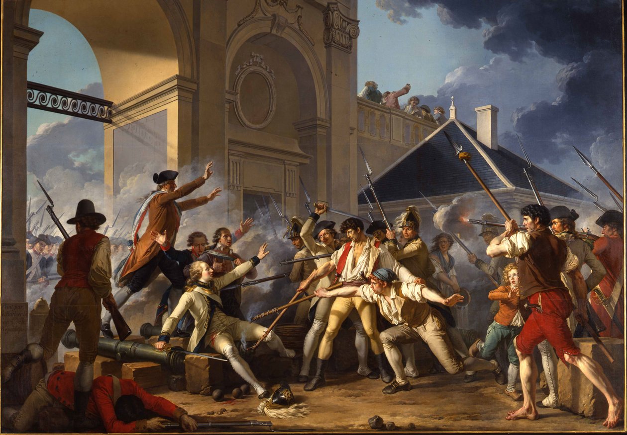 A coragem heróica do jovem Désilles, 31 de agosto de 1790, no Caso Nancy, 1794 de Jean Jacques Francois Le Barbier