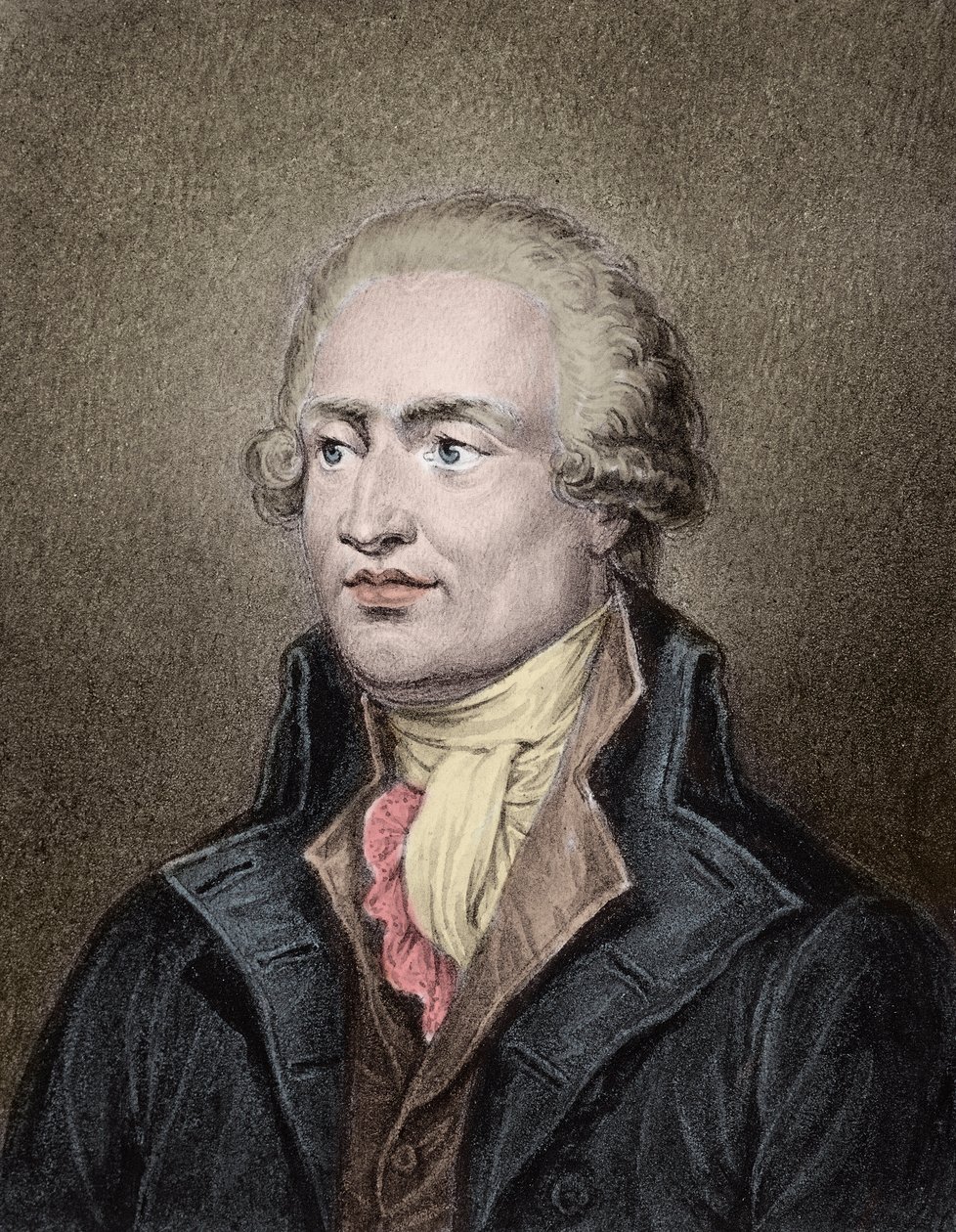 Retrato de Marie Jean Antoine Nicolas de Caritat, Marquês de Condorcet (1743 - 1794) Gravado por Jean Jacques Frilley (1797-a1850) de Jean Jacques Frilley