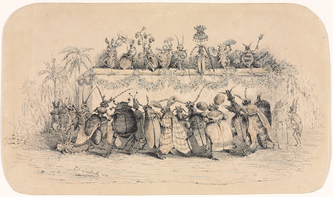 Uma bola de insetos, 1835. de Jean Jacques Grandville