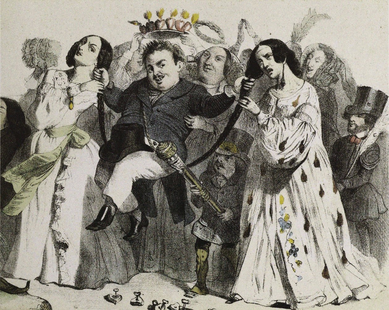 Honoré de Balzac, o mais prolífico de nossos autores, apoiado e coroado por mulheres, 1839. de Jean Jacques Grandville