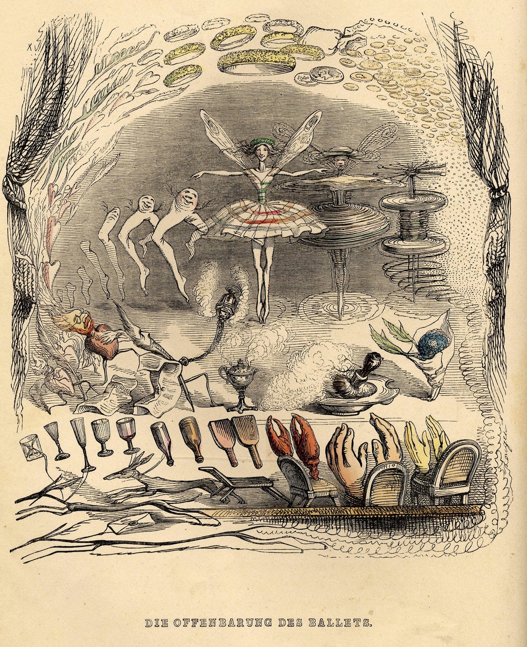 As revelações do Ballet, década de 1840 de Jean Jacques Grandville