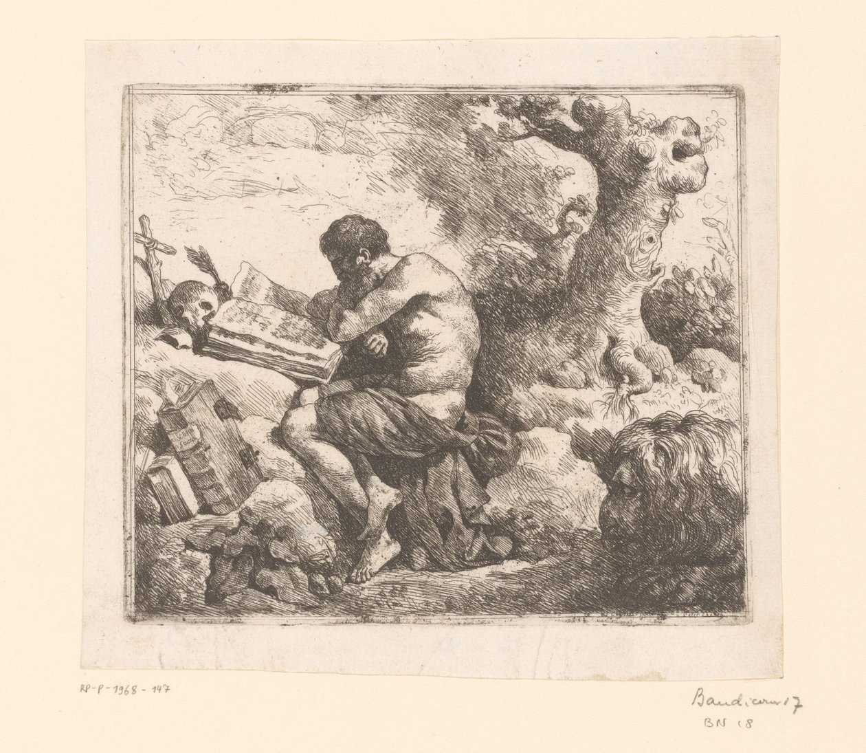 Jerome e o leão de Jean Jacques II Lagrenee