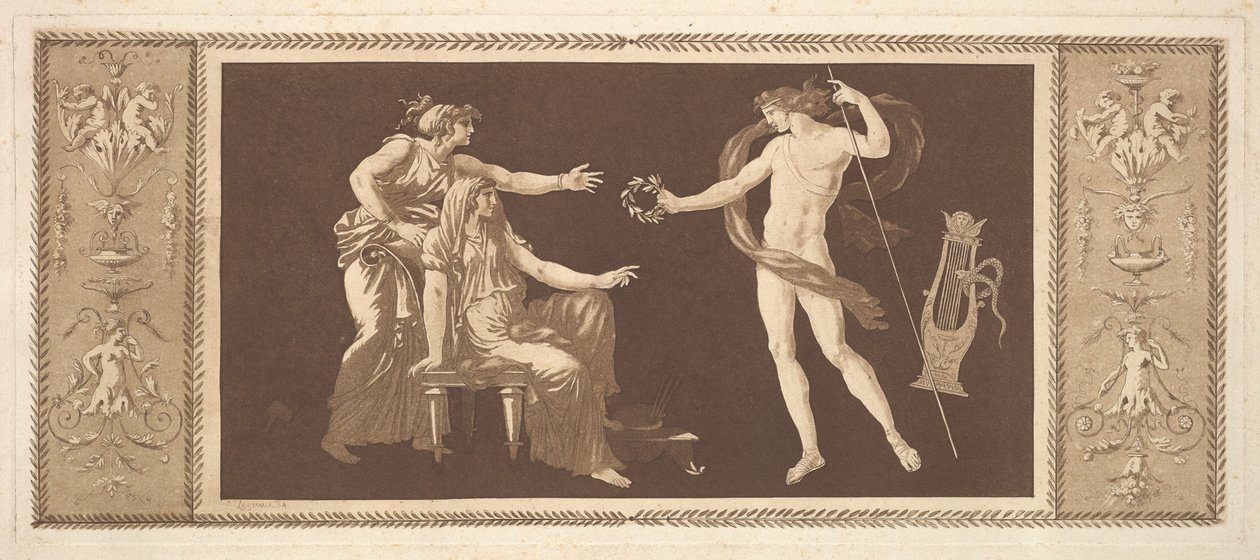 Apolo coroando as artes Apolo coroando as artes, de Recueil de Different Compositions..., 1784. de Jean Jacques Lagrenee