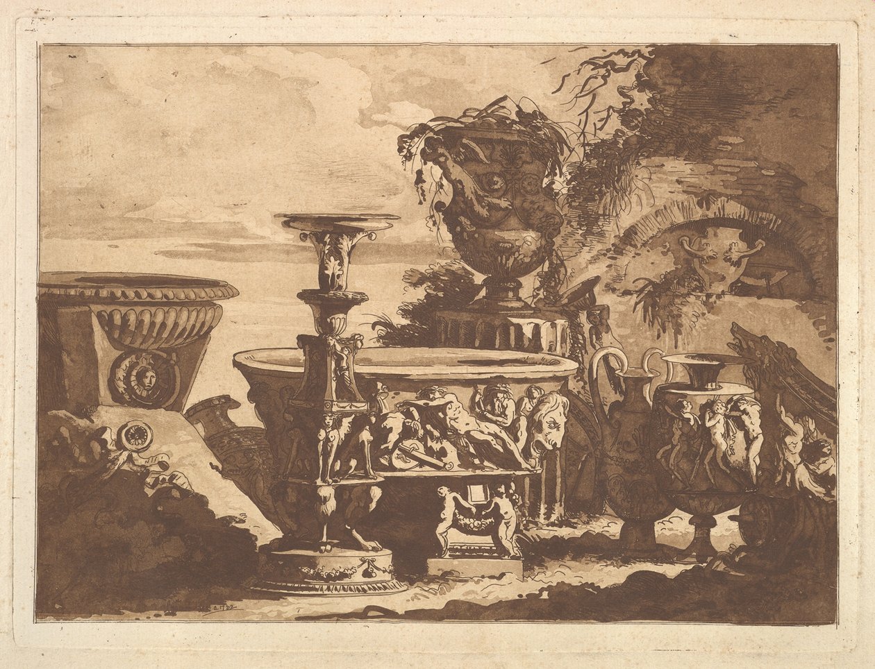 Composição com o Vaso Medici, de Recueil de Compositions par Lagrenée Le Jeune Coll..., 1782. de Jean Jacques Lagrenee