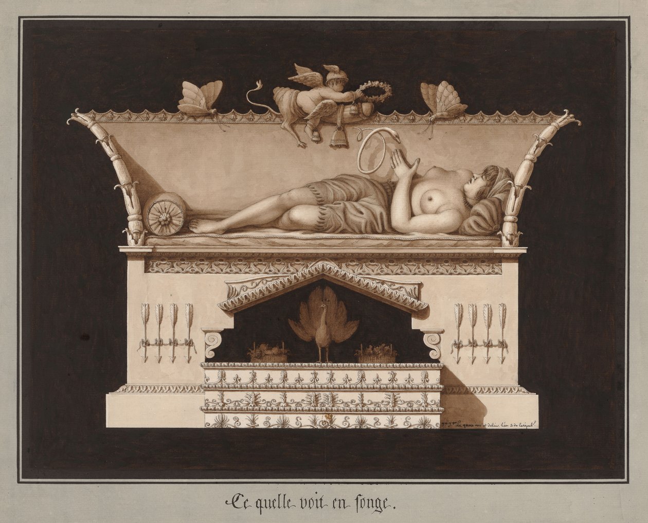 O que ela vê em um sonho, ca 1794. de Jean Jacques Lequeu