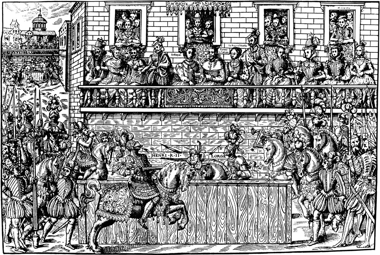 Morte do rei Henrique II no torneio, 1559 1570 de Jean Jacques Perrissin