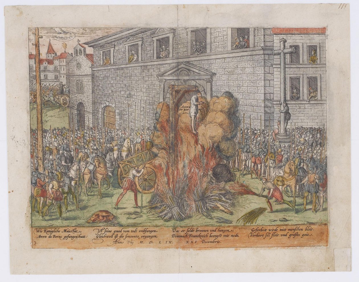 A execução de Anne du Bourg em 23 de dezembro de 1559, 1568 de Jean Jacques Perrissin