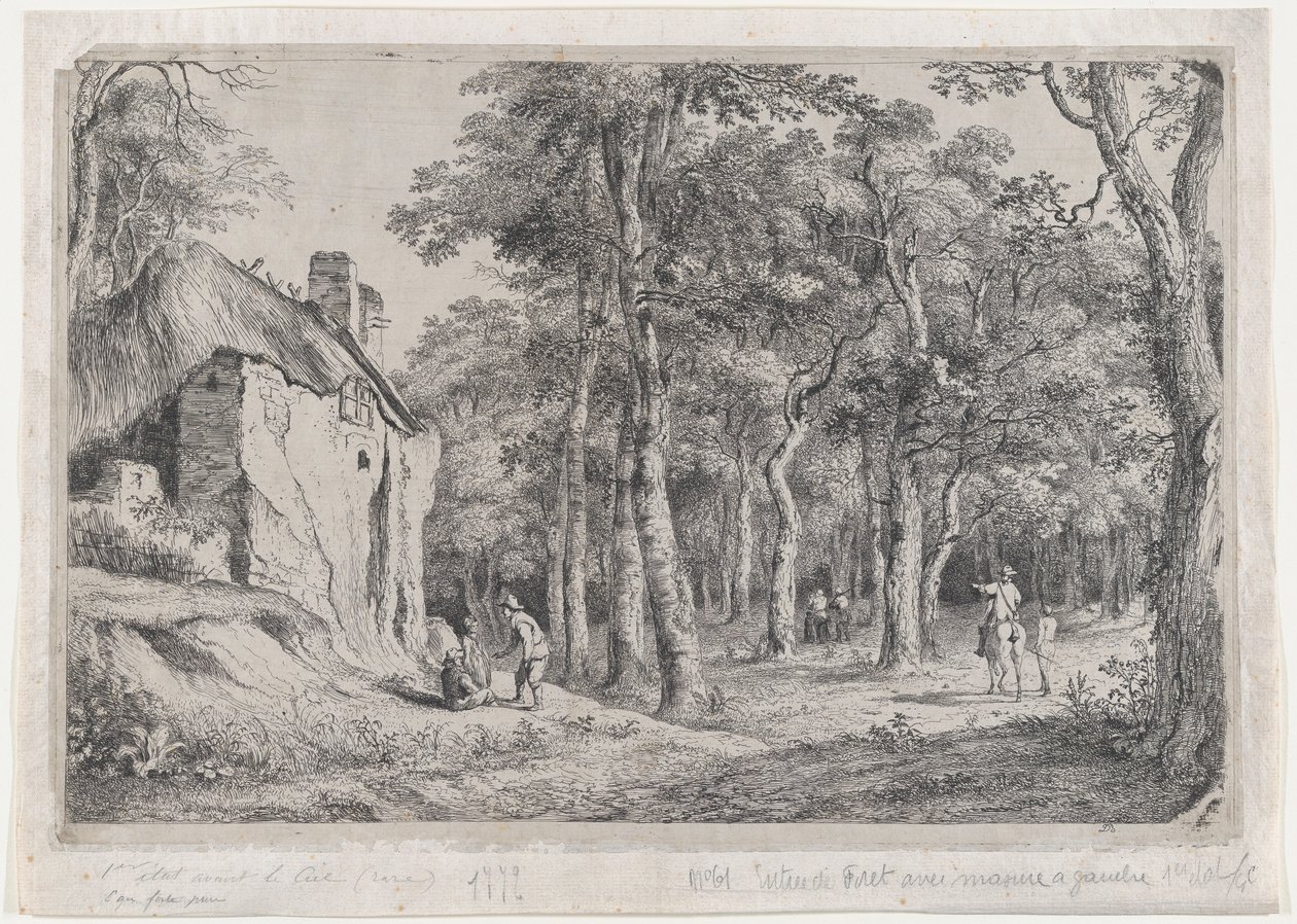 Casa de campo na entrada de uma floresta, 1772. de Jean Jacques de Boissieu