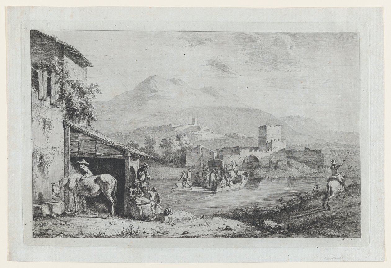 Passagem Garigliano Itália, 1793. de Jean Jacques de Boissieu