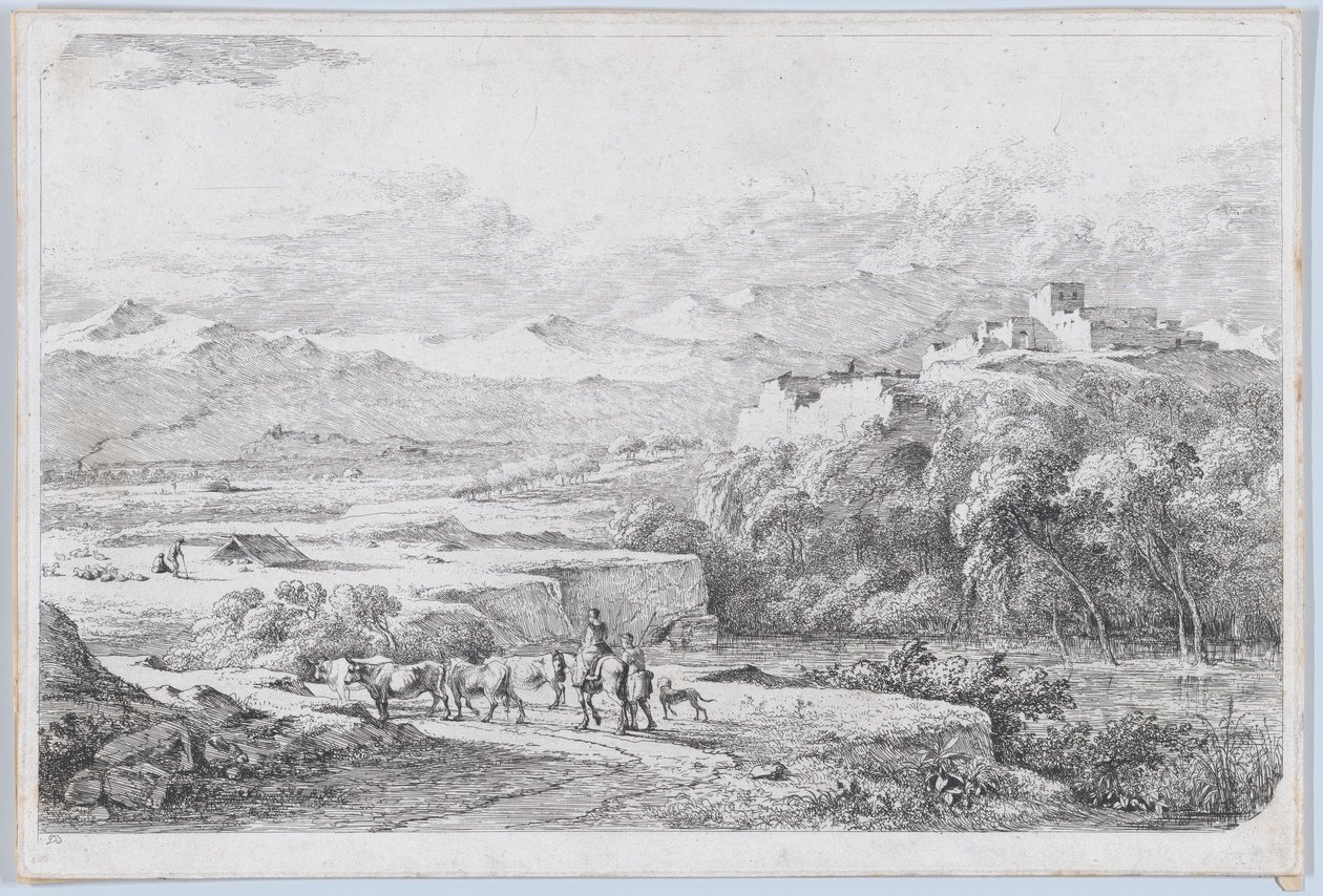 Paisagem após Van der Cabel, cerca de 1773. de Jean Jacques de Boissieu