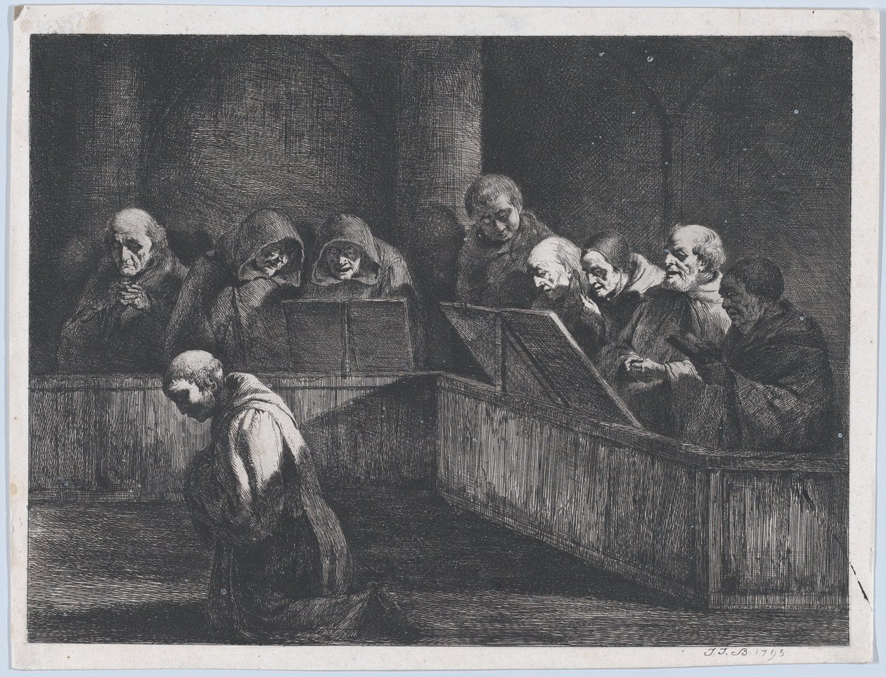 Monges Cantando, 1795. de Jean Jacques de Boissieu