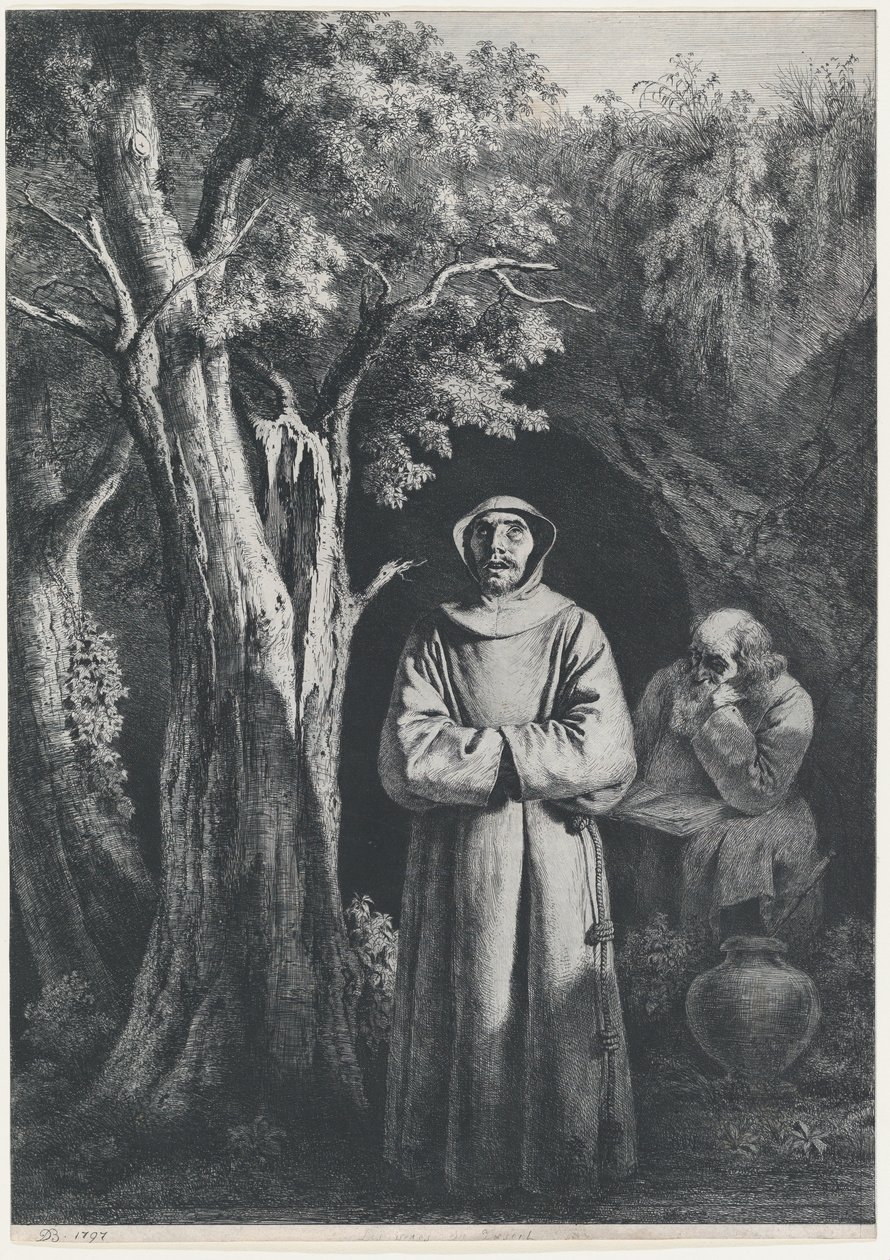 Monges no Deserto, 1797. de Jean Jacques de Boissieu
