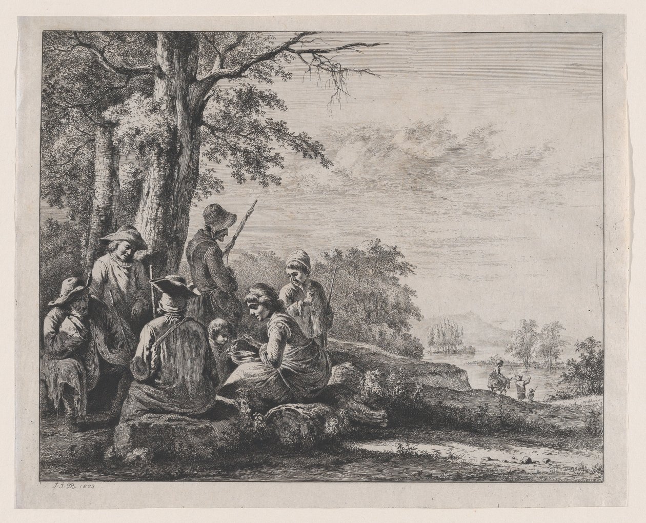Camponeses Descansando, 1803. de Jean Jacques de Boissieu