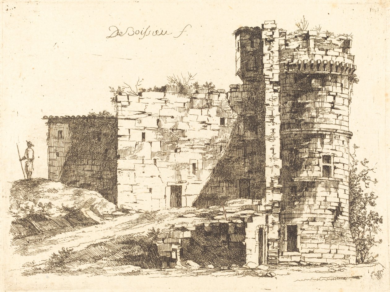 Ruínas do Chateau Saint-Chamond, Loire de Jean Jacques de Boissieu