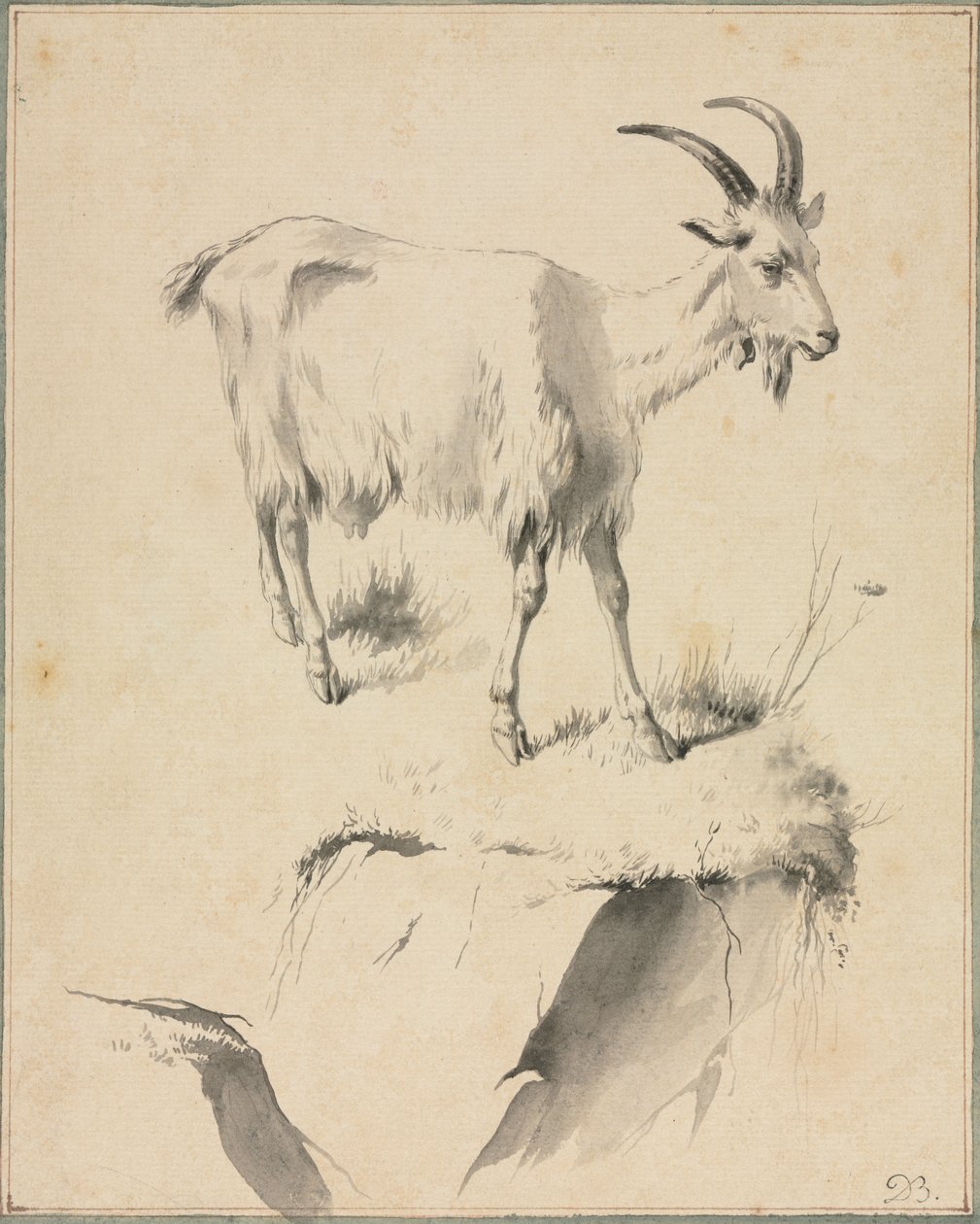 Estudo de uma cabra, década de 1700. de Jean Jacques de Boissieu