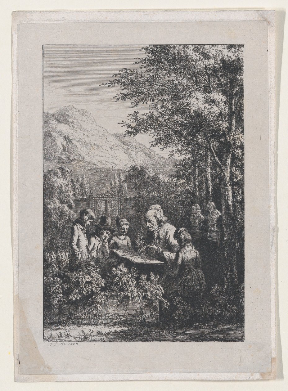 A lição de botânica, 1804. de Jean Jacques de Boissieu