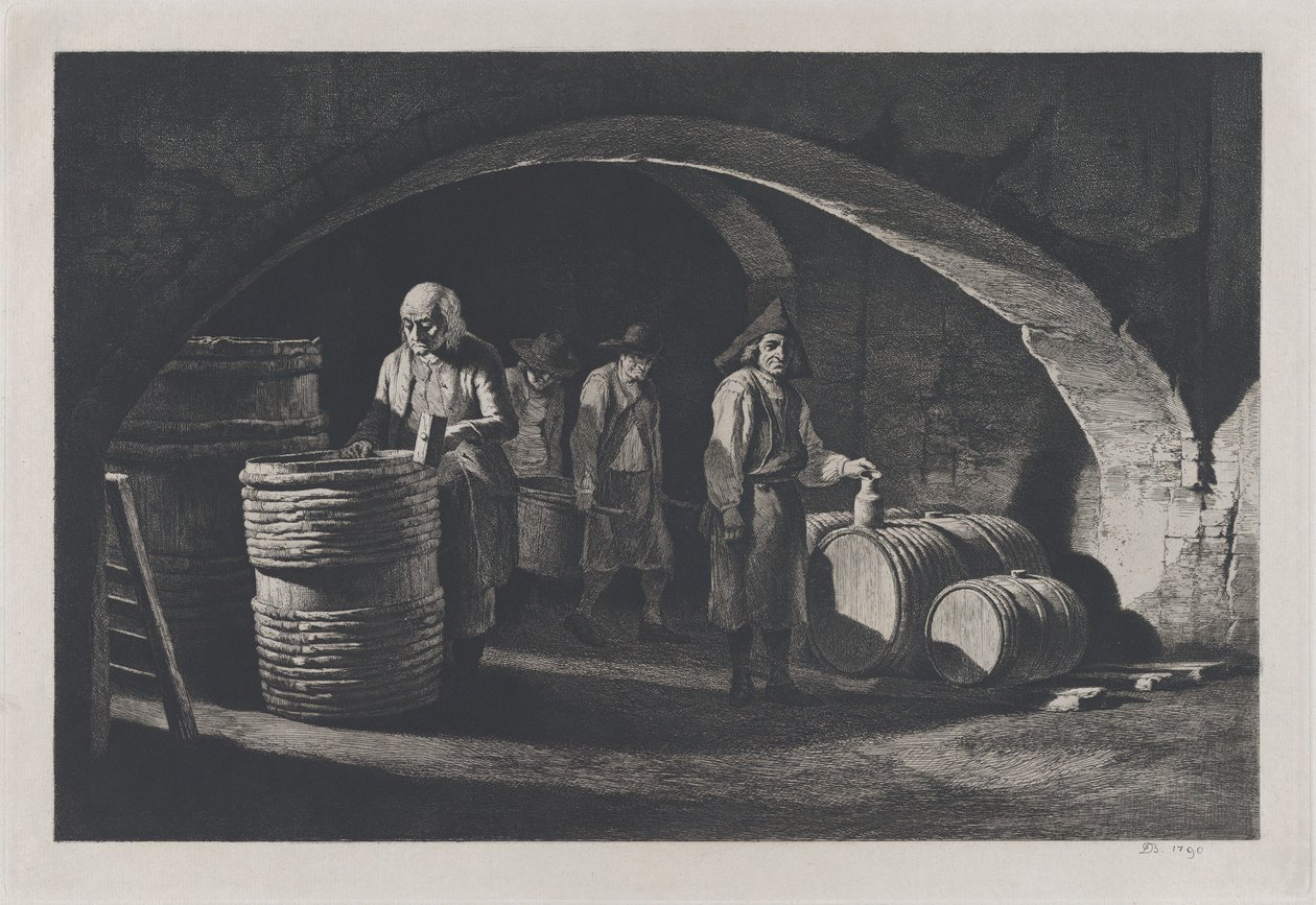 The Coopers, reprodução do final do século XIX do original de 1790. de Jean-Jacques de Boissieu