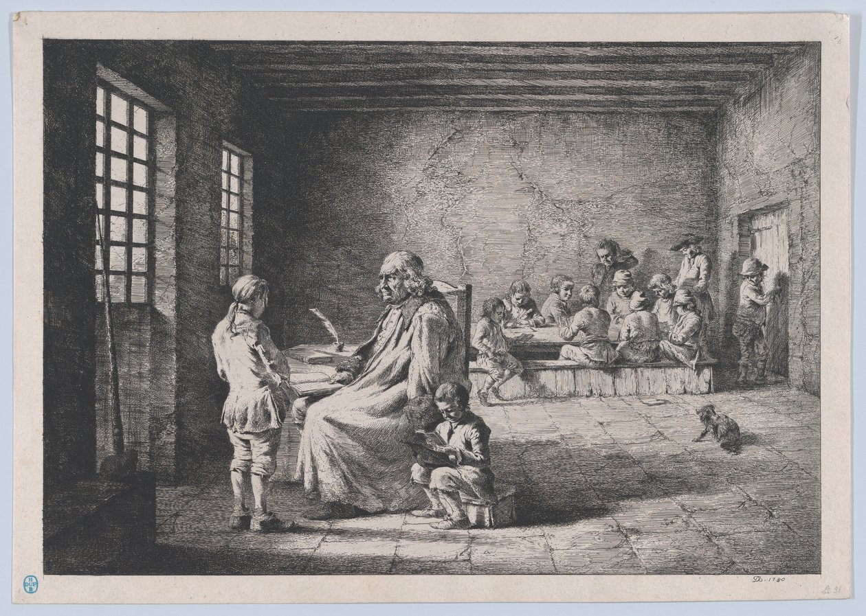 O Mestre da Escola, 1780. de Jean Jacques de Boissieu