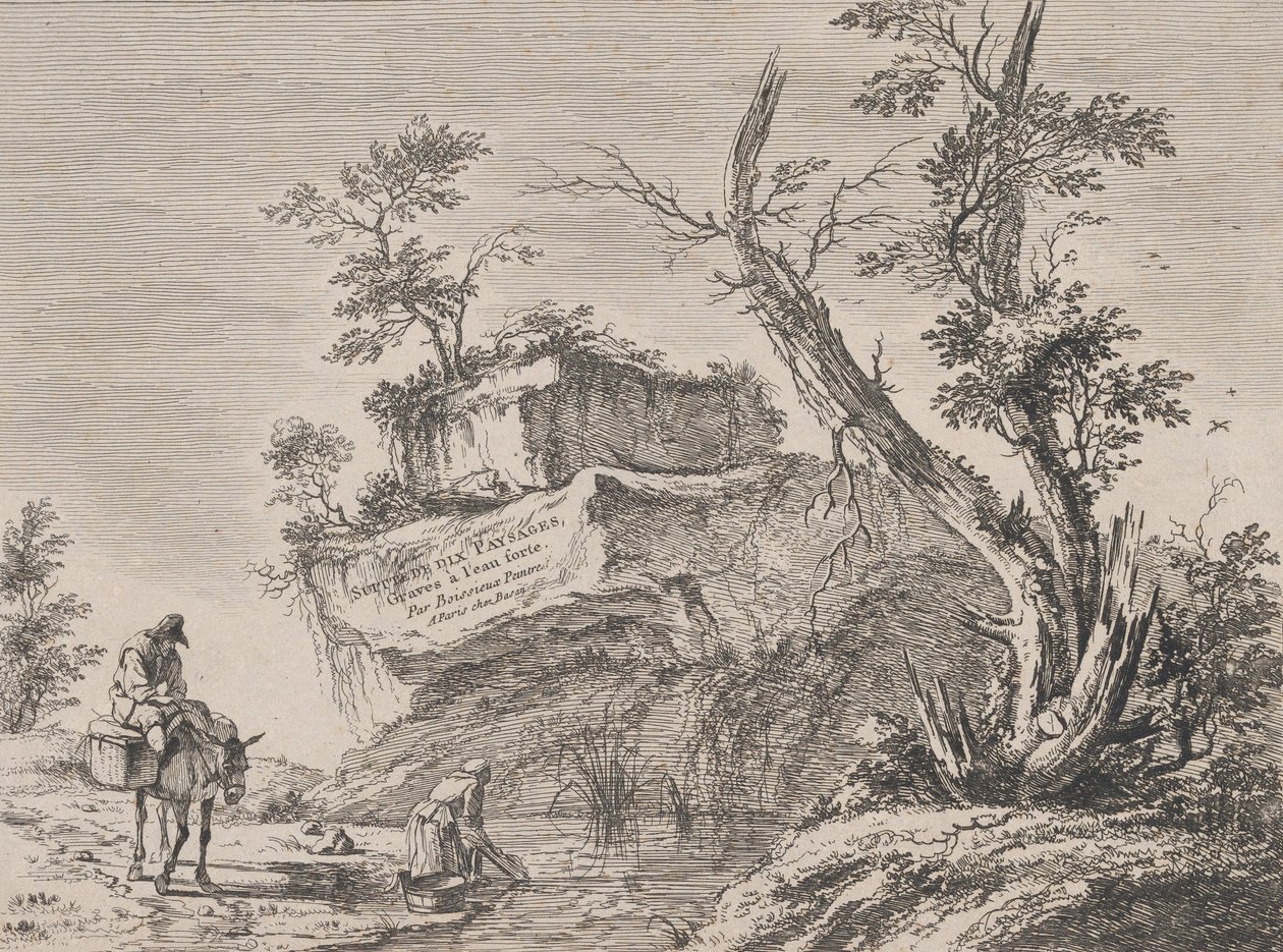 Página de rosto para uma série de dez paisagens, 1763. de Jean Jacques de Boissieu