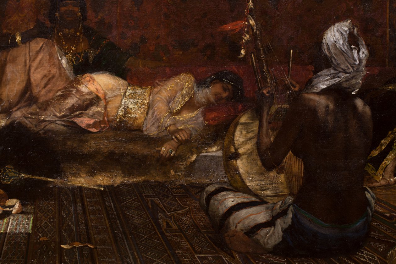 Interior de um harém em Marrocos (pormenor) de Jean Joseph Benjamin Constant