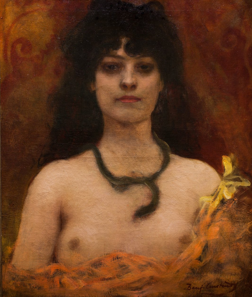 Retrato orientalista de uma mulher nua, sem data. (Óleo sobre tela) de Jean Joseph Benjamin Constant