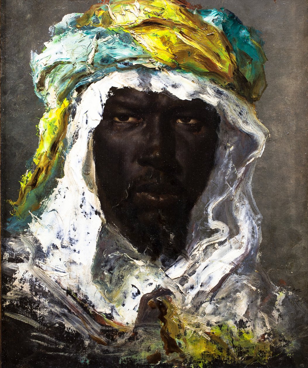 Tete de Maure, ca. 1875 (Óleo sobre papel colocado sobre tela) de Jean Joseph Benjamin Constant
