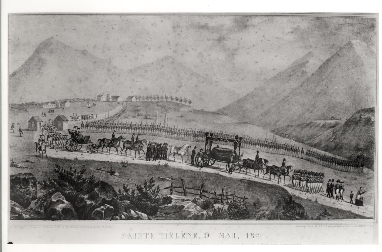O Cortejo Fúnebre de Napoleão Bonaparte (1769-1821) em Santa Helena, 9 de maio de 1821 de Jean Joseph Benjamin Constant