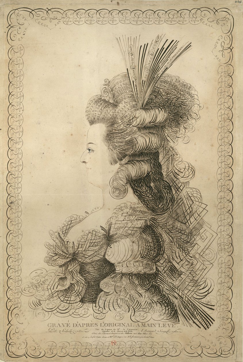 Retrato de Maria Antonieta 1755-1793, Arquiduquesa da Áustria e Rainha..., 1787. de Jean Joseph Bernard