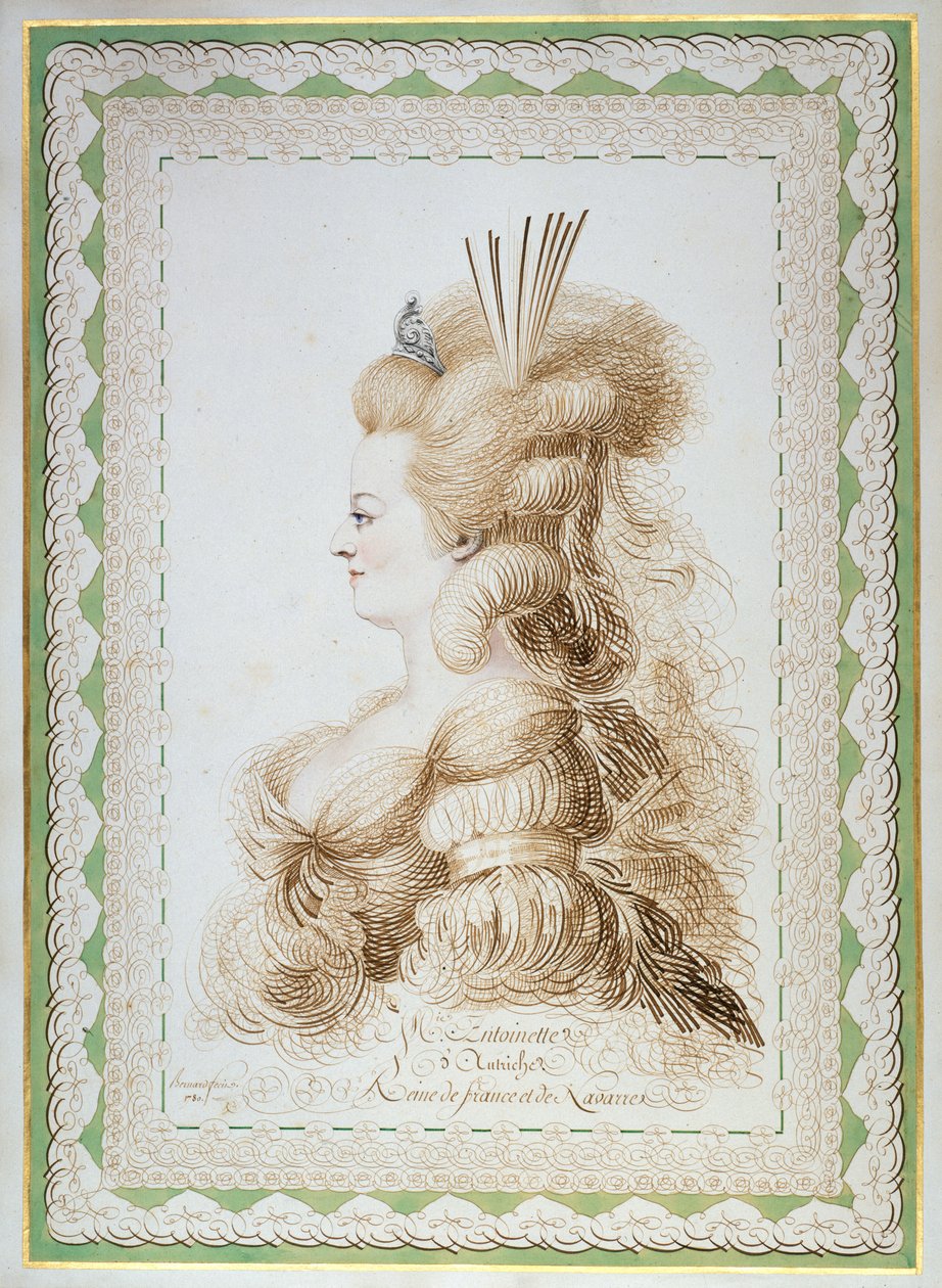 Retrato de Maria Antonieta 1755-1793, arquiduquesa da Áustria e rainha da França..., 1780. de Jean Joseph Bernard