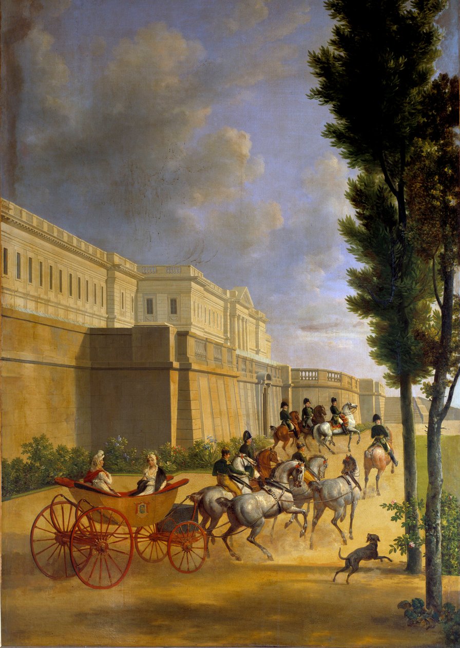Partida de Napoleão (1769-1821) e Marie Louise (1791-1847) para a caça em Compiegne em 1811 Pintura de Joseph Bidault (1758-1846) 1811 Sol. 2,1x0,9 m Paris, Musee Marmottan de Jean Joseph Bidault