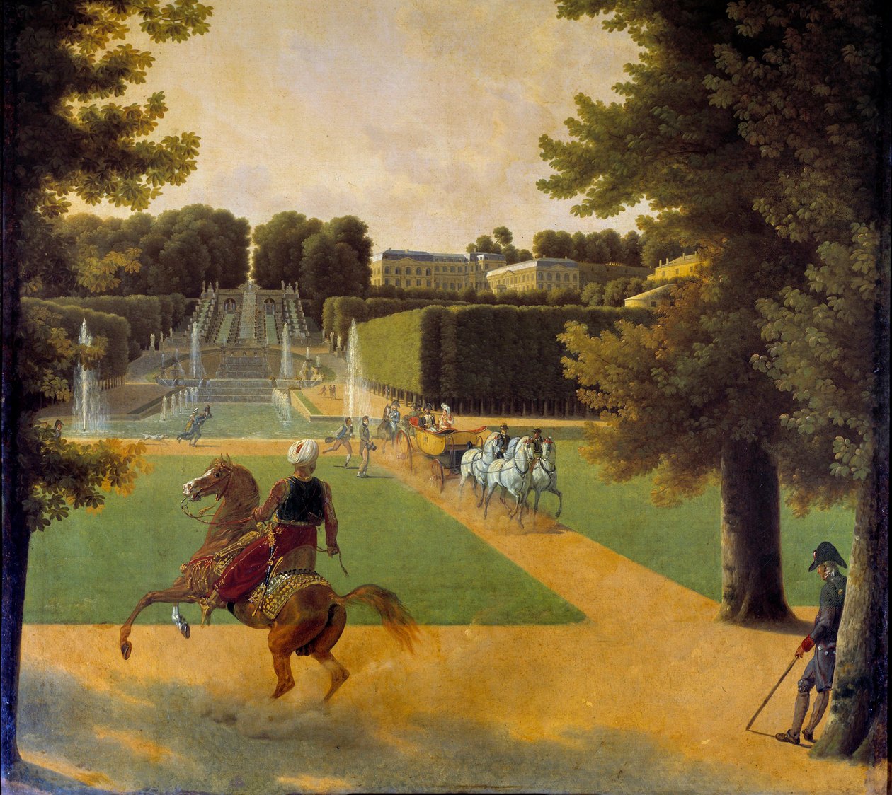 O passeio no parque de Saint Cloud Painting de Joseph Bidault (1758-1846) 1808 Paris, Musee Marmottan de Jean Joseph Bidault