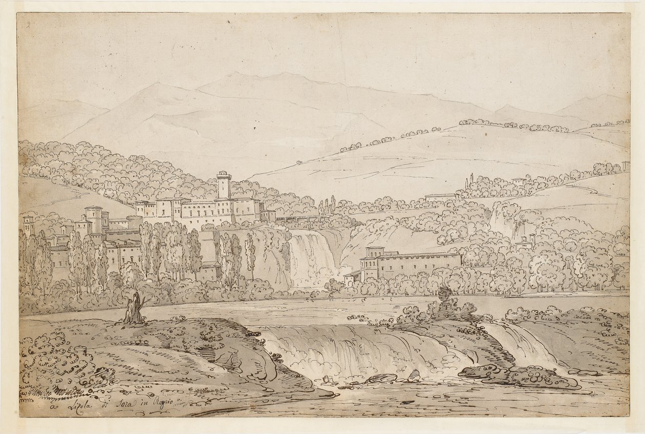 Vista da ilha de Sora, perto de Nápoles de Jean Joseph Bidault