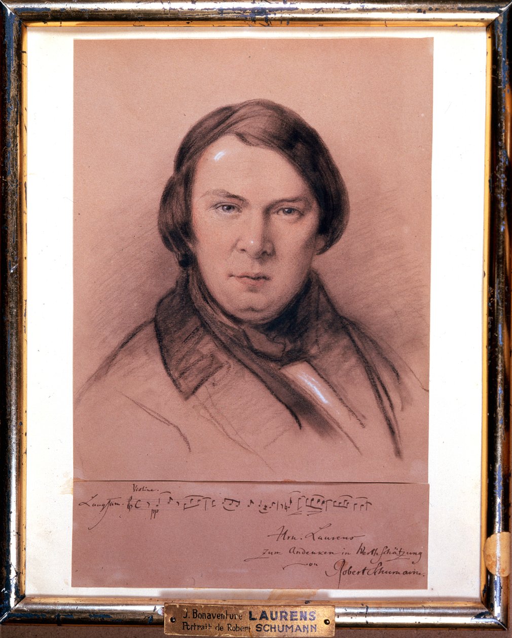 Robert Schumann , compositor alemão, meados do século 19 de Jean Joseph Bonaventure Laurens
