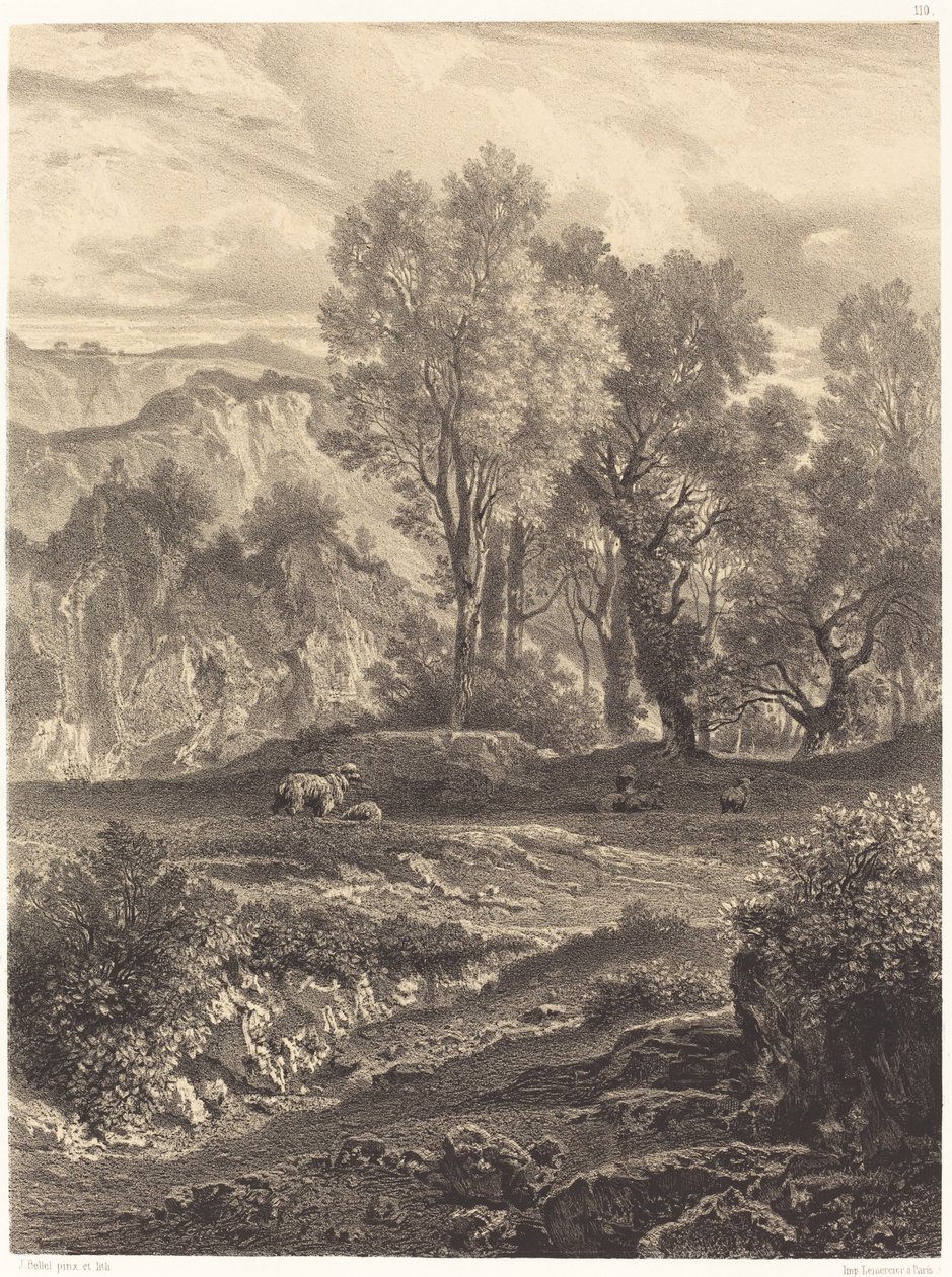 Paisagem com ovelhas de Jean Joseph François Bellel