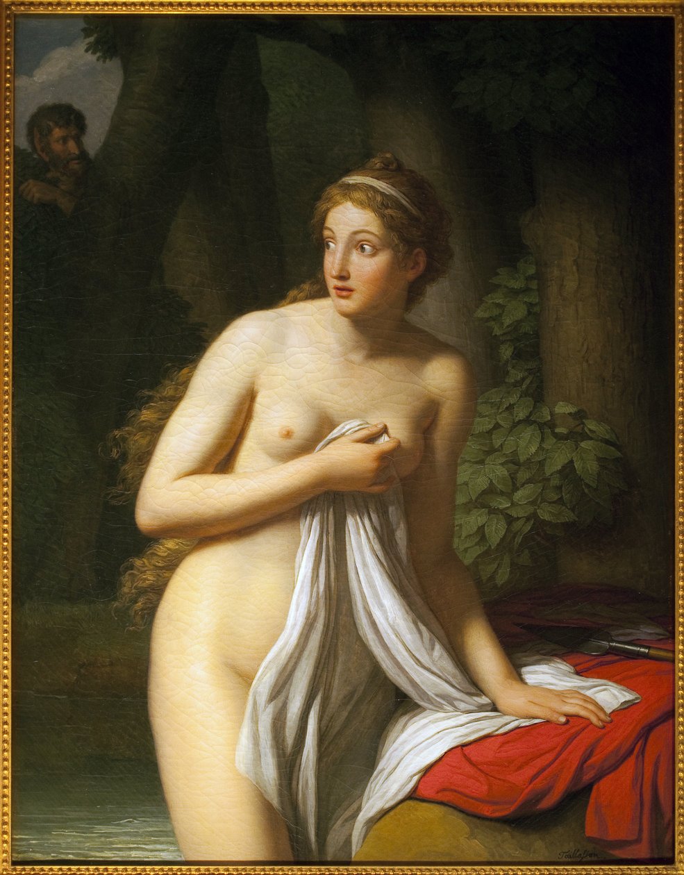Ninfa Surpresa. Pintura de Jean Joseph Taillasson (1745-1809), Oil On Canvas. Arte Francais Século XVIII. Musee des Beaux Arts de Toulouse. de Jean Joseph Taillasson