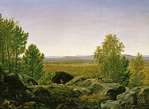Paisagem ao amanhecer (óleo sobre tela) de Jean Joseph Xavier Bidauld