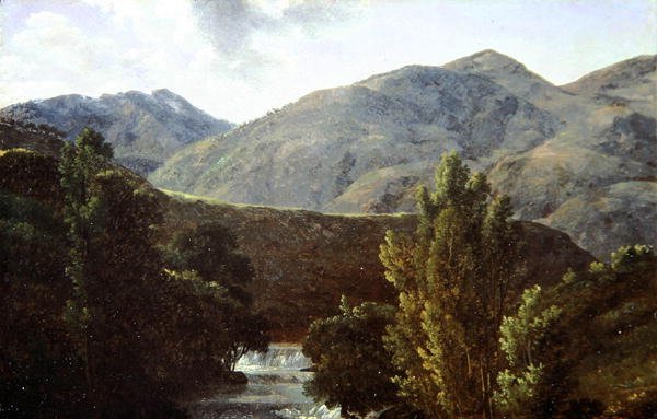A Cascata Final da Ilha de Sora, vista de Louin (óleo sobre papel) de Jean Joseph Xavier Bidauld