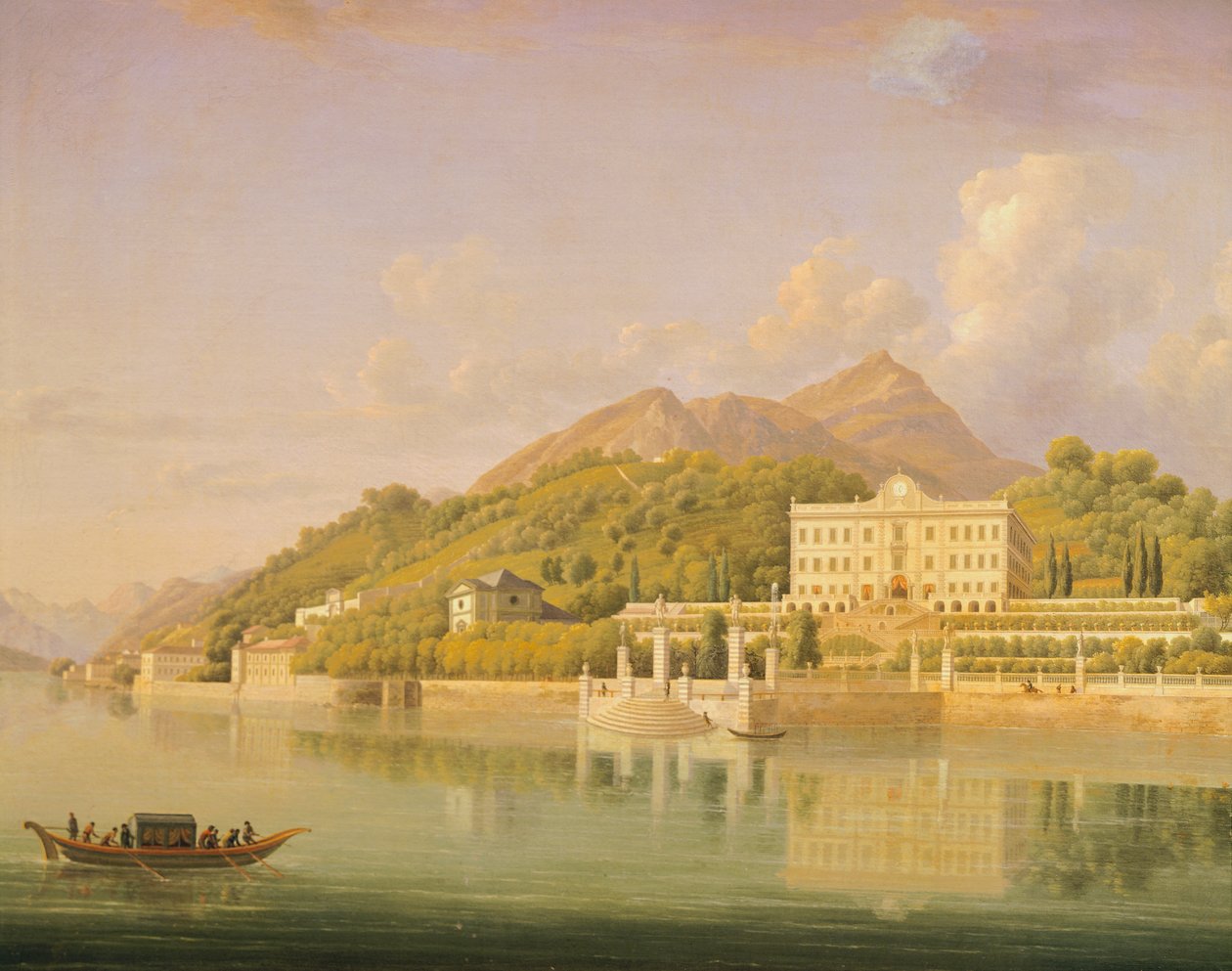 Villa Carlotta em Tremezzo no Lago Como, de Jean-Joseph-Xavier Bidauld (1758-1846), Itália de Jean Joseph Xavier Bidauld