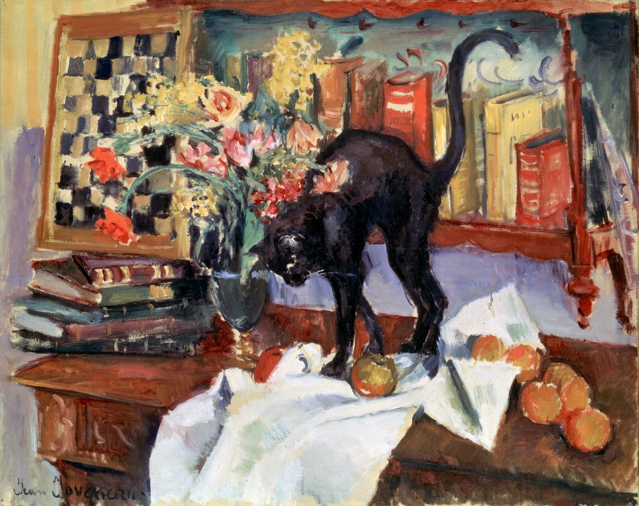 Ainda vida com um gato, 1912. de Jean Joveneau