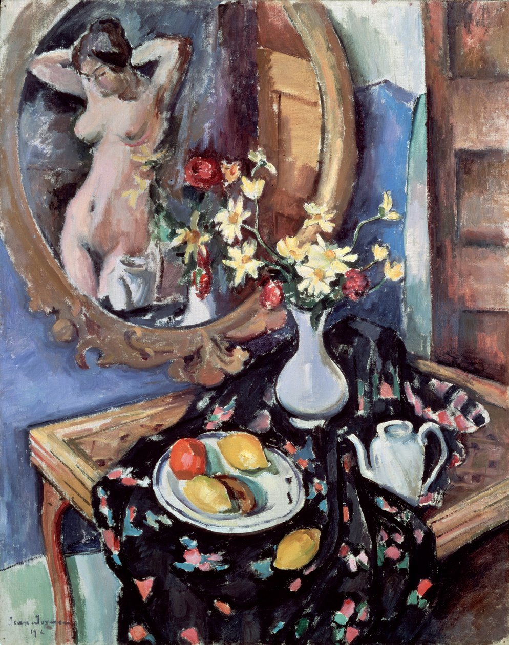 Ainda vida com um espelho, 1912 de Jean Joveneau